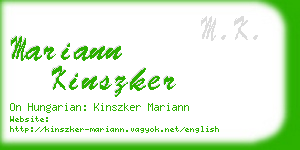 mariann kinszker business card